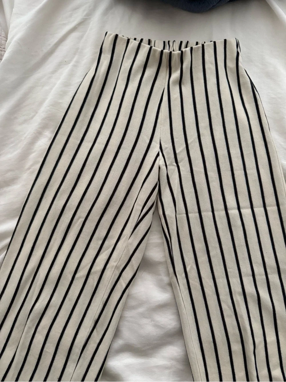 Zara Cream and Black Striped Cropped Knit Tank